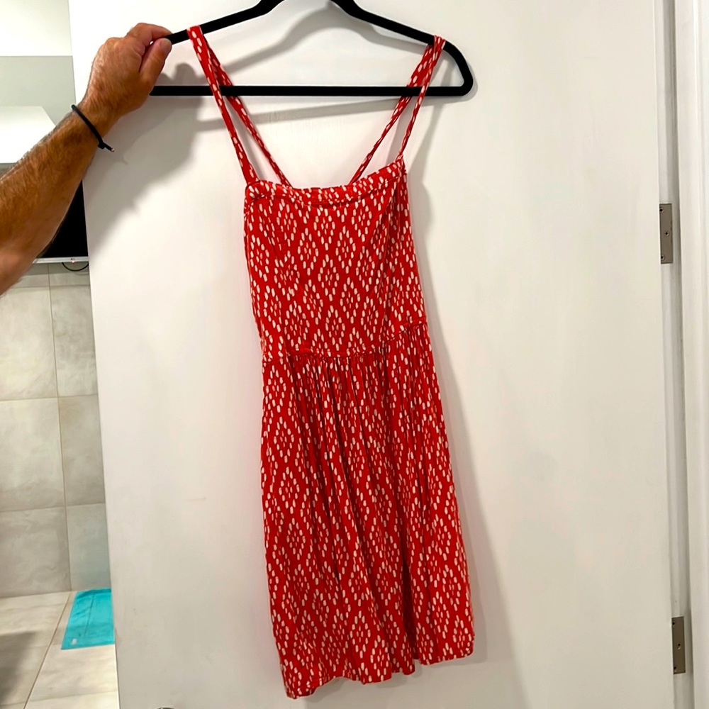 Cute summer red mini dress